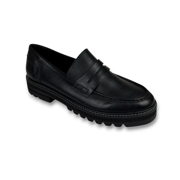 Aster Shoes - Aster Lug Sole Penny Loafers Womens Size 11‎ Black Leather Chunky Academia Y2K